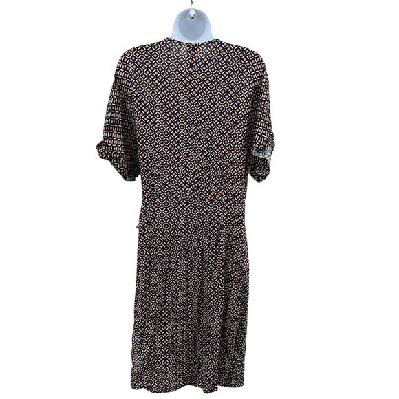 Profile by Gottex Let It Be Wrap Dress Womens L Orange Navy E24093158 V-neck SS - Picture 11 of 16